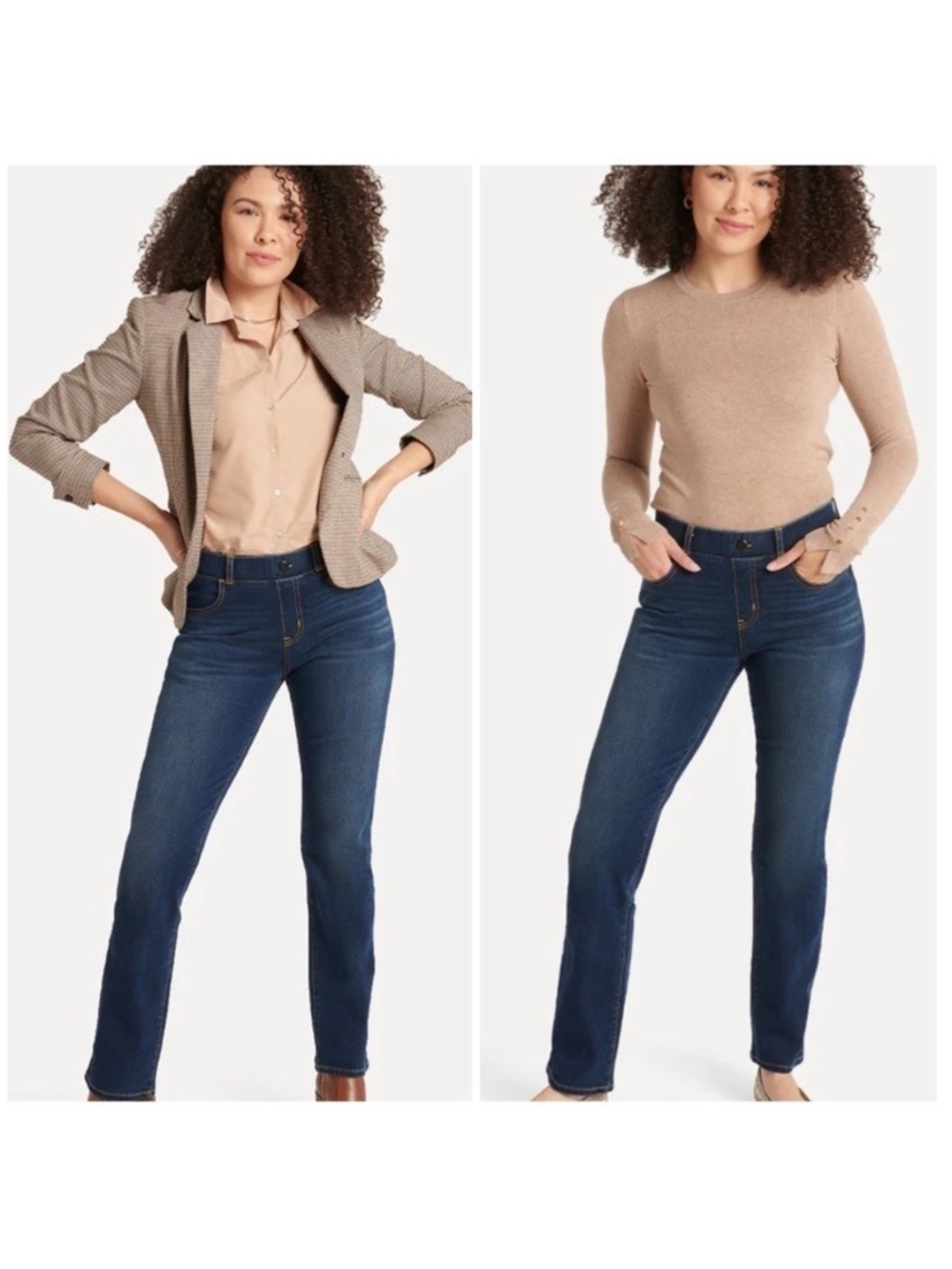 Betabrand Straight Leg Four Pocket Yoga Denim in Vintage Dark Wash